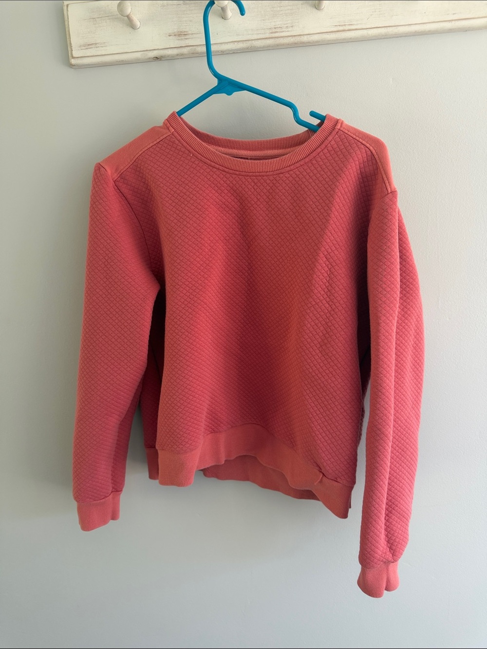 Born Primitive Quilted Crewneck Sweatshirt in Coral